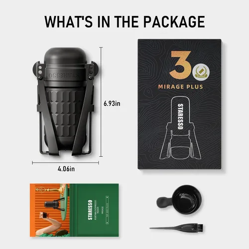 Miniatura 7 de STARESSO PLUS SP300 - Máquina de café espresso manual portátil, compatible con café molido y filtro presurizado, para uso en casa, viajes, camping