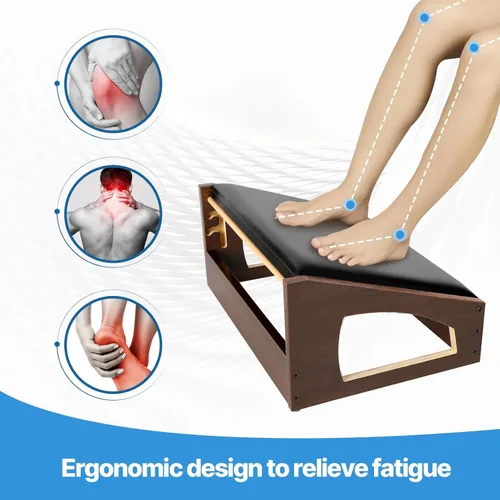 Miniatura 2 de Reposapiés ergonómico, 4 alturas ajustables, reposapiés debajo del escritorio, almohadillas suaves, reposapiés para oficina, mejora la postura