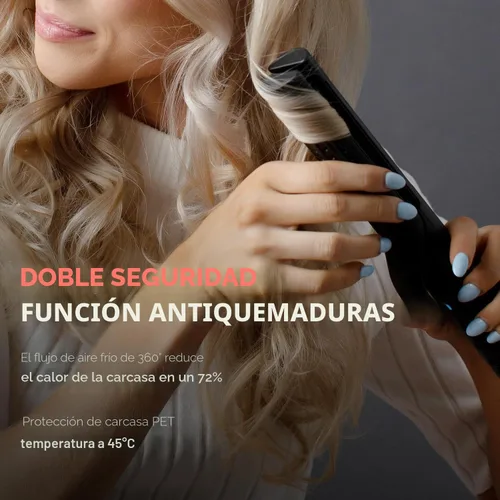 Miniatura 4 de TYMO Airflow 2.0 - Plancha rizadora de pelo 2 en 1, rizador de pelo 2 en 1, varita rizadora de 1.25 pulgadas para cabello largo y corto, doble Negro