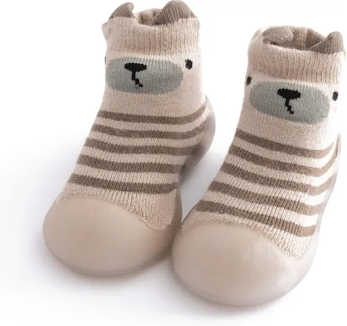 Babycare Zapatos de calcetín para bebé, niños y niñas, zapatos de bebé, zapatos de primeros pasos con suela de goma antideslizante