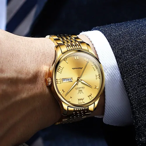 Miniatura 4 de OLEVS Relojes automáticos para hombre, de lujo, de cuerda automática, reloj de pulsera mecánico, de acero inoxidable, impermeable, luminoso, fecha