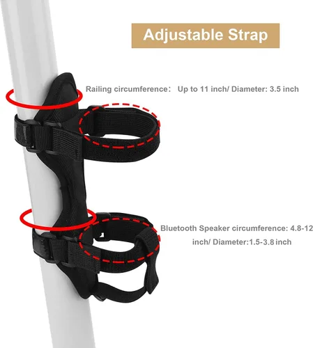 Miniatura 3 de Soporte de altavoz portátil para bicicleta, accesorios de carrito de golf, barandilla para Beats Pill, soporte de fijación de correa ajustable
