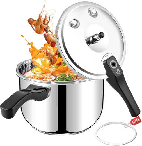 Miniatura 9 de Olla a presión de acero inoxidable de 10 cuartos de galón para todas las estufas, compatible con inducción, grado alimenticio, resistente