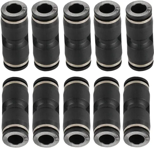 Miniatura 10 de 10 piezas neumáticas de empuje para conectar accesorios, unión de plástico PBT recto 1/2 "x 1/2" tubo OD conector rápido para el hogar compresor