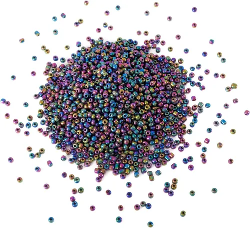 Miniatura 6 de Craftdady 6/0 cuentas de semillas de vidrio de 0.157 in aproximadamente 4500 piezas metálicas brillantes pequeñas cuentas espaciadoras sueltas