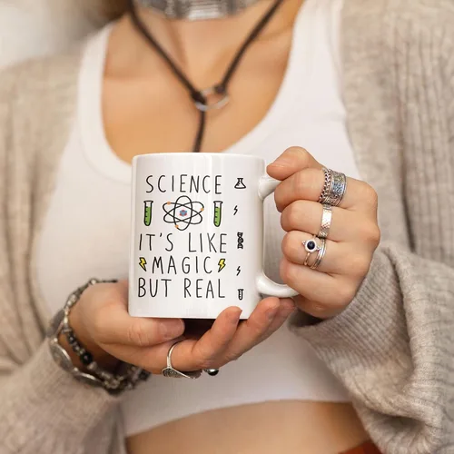 Miniatura 5 de LookHUMAN Taza de café de ciencia – Tazas de café únicas para los amantes del café, tazas de café de cerámica con impresión de doble cara como