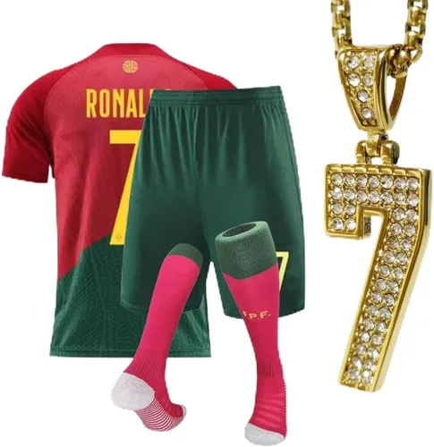 URAISEUS Camiseta de fútbol para niños, ropa deportiva para niños, uniformes de fútbol juvenil con calcetines y collares #7