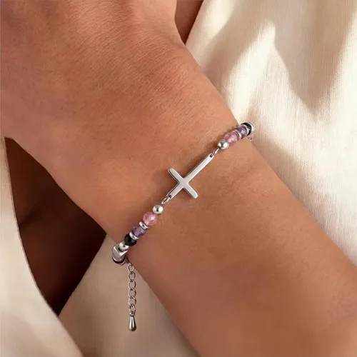 Miniatura 3 de Pulsera de cruz cristiana para mujeres y adolescentes, joyería de fe para aliviar la ansiedad, regalos de confirmación de Pascua, regalos de primera