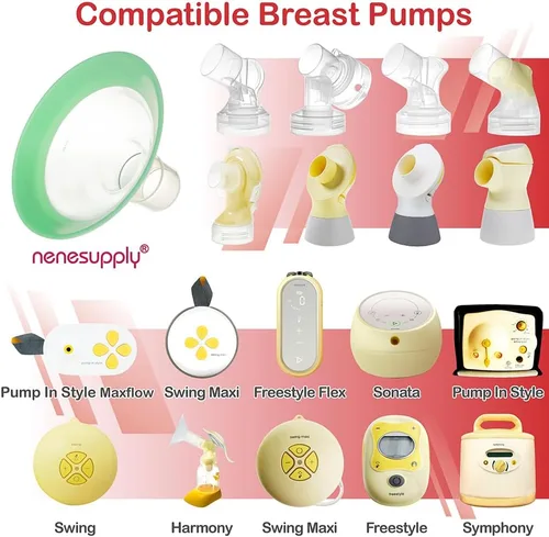 Miniatura 7 de Nenesupply Insertos de brida de 17mm y bridas de 24mm Compatibles con piezas de repuesto de extractor de leche Medela 17mm Brida para Medela Trabaja