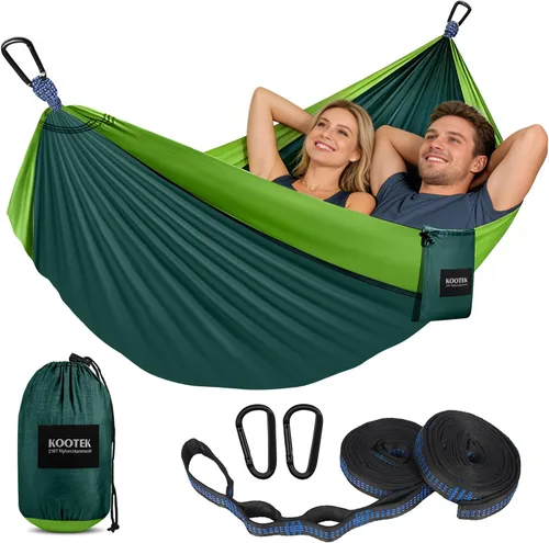 Miniatura 23 de Kootek Hamaca de campamento, hamacas portátiles con correas para árboles y bolsa de transporte adjunta, equipo esencial de campamento, perfecto