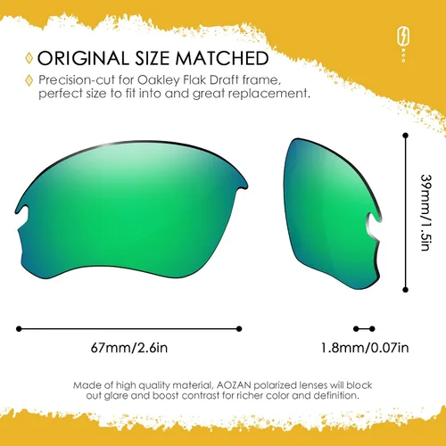 Miniatura 18 de ANSI Z87.1 Replacement Lenses For Oakley Flak Draft OO9364 Sunglass