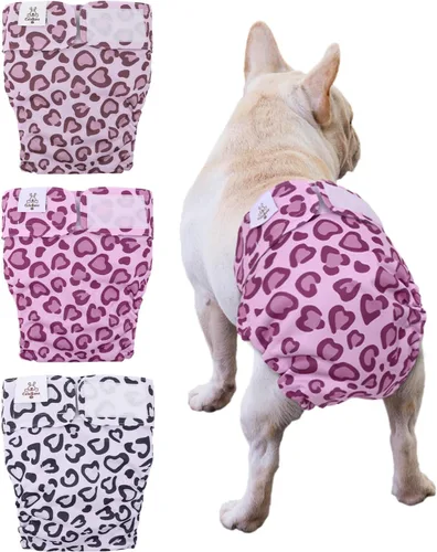 Miniatura 22 de CuteBone WWD28XS - Pañales lavables para perras, sin agujero para la cola, reutilizables, pantalones de entrenamiento para perritos, con cola