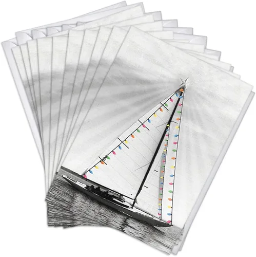 Wright Home & Gift Tarjetas de felicitación navideñas ligeras y alternativas para las fiestas, paquete de 10 unidades + 10 sobres (4 x 6)