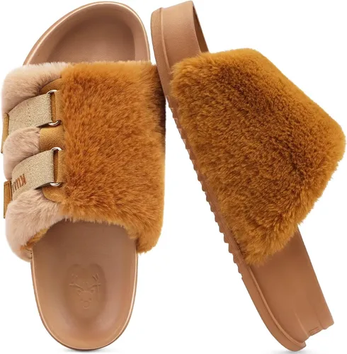 Miniatura 19 de KuaiLu Pantuflas ortopédicas para mujer con soporte de arco, sandalias acolchadas suaves para mujer, sandalias de moda con punta abierta, de piel