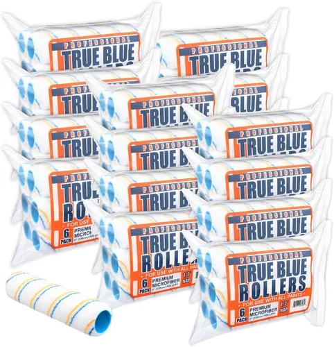 True Blue Cubiertas de rodillo de pintura profesional de 9 pulgadas, 9 pulgadas, mejor para todo tipo de superficies de pintura, paquete de repuesto
