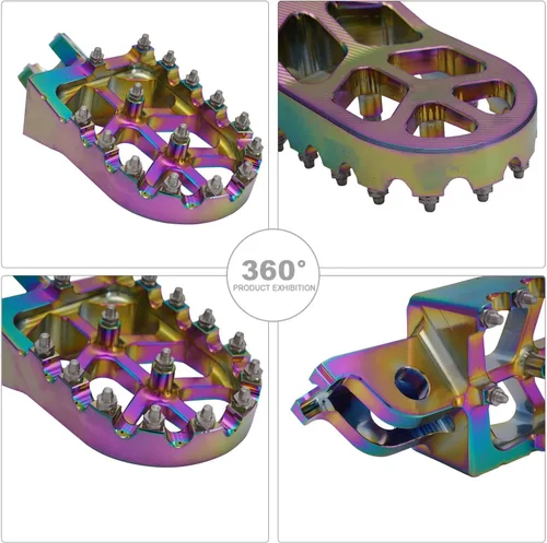 Miniatura 3 de AnXin Estriberas Reposapiés Pedales de Pie Apoyos CNC MX para KLX300 KLX300R KLX300SM 97-07 20-24 KLX250 06-20 KLX250S 09-14 KLX250R 94-96 KLX650