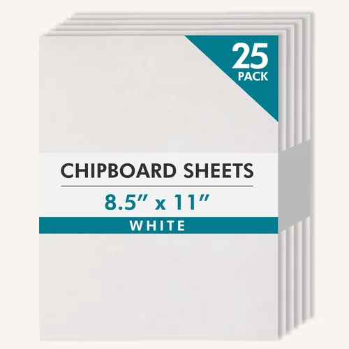 Miniatura 14 de Grafix de peso medio, láminas de madera prensada de 12 x 12 pulgadas, paquete de 25 unidades de color blanco.