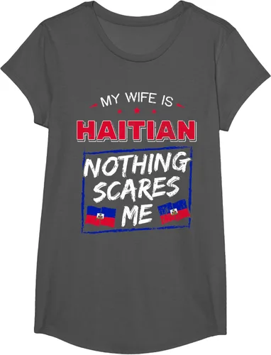 Miniatura 31 de My Wife Is Haitian Republic of Haiti Heritage Roots - Camiseta con bandera, Negro, S