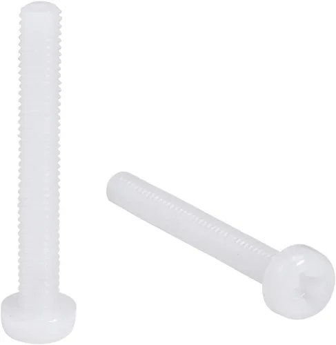 Miniatura 4 de uxcell M6x30mm Roscado Nylon Phillips Cruz Pan Cabeza Tornillos Tornillos de Máquina Blanco 50