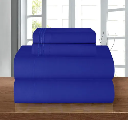 Miniatura 74 de Elegant Comfort - Juego de sábanas de 4 piezas de microfibra, 1500 hilos, sin arrugas, sábana bajera elástica, esquinas tipo bolsillos profundos