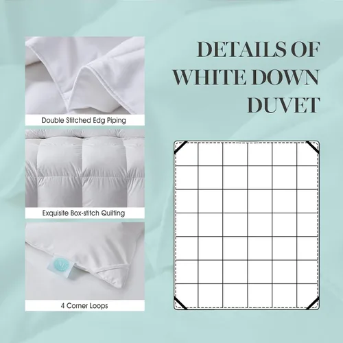 Miniatura 3 de Martha Stewart Tencel - Edredón de plumas de ganso blanco húngaro de mezcla de lyocell, tamaño King, relleno de 750, para todas las estaciones