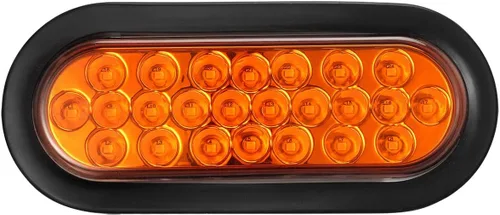 Miniatura 4 de Partsam 2 luces LED ovaladas de 6 pulgadas, color ámbar, 24 LED, luces LED ovaladas de 6 pulgadas, intermitentes y luces de estacionamiento, montaje