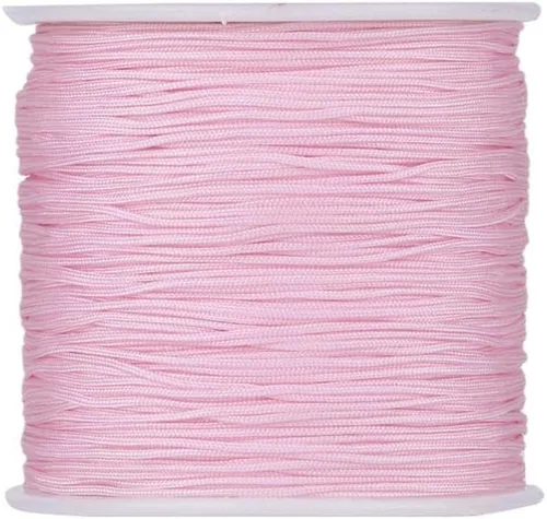 Miniatura 51 de Cordón de nailon trenzado de 150 yardas, cuerda roja de 0.020 in para pulsera, hilo de cuentas de nailon para collar Kumihimo, joyas, borlas
