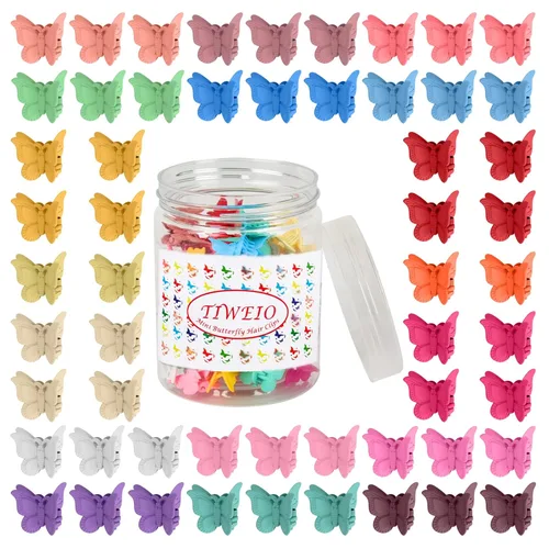 Miniatura 10 de 50 pinzas para el cabello de mariposa, pinzas para el cabello para mujeres y niñas, mini pinzas para el cabello de color gelatina, accesorios