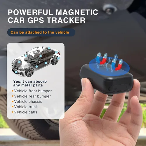 Miniatura 3 de Rastreador GPS para automóviles: sin suscripción, montaje magnético, seguimiento global en tiempo real, alarma SOS de un botón, mini localizador