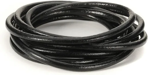 Miniatura 17 de Cordones de cuero redondos genuinos Beadnova de 0.05 a 0.19 in para el collar de la pulsera que rebordea la fabricación de la joyería, 01.blanco