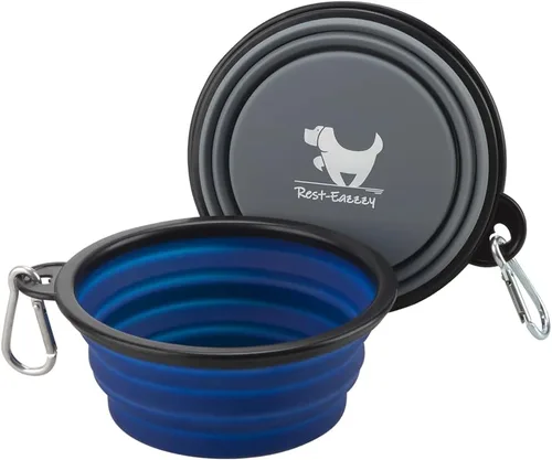 Miniatura 14 de Rest-Eazzzy - Tazones plegables grandes para perros 1000 ml, 2 unidades de fuente de agua portátil para perros, gatos, mascotas, plato plegable