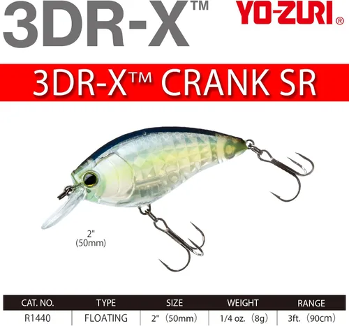 Miniatura 3 de YO-Zuri 3DR-X - Señuelo flotante para autobús de 2.953 in, color negro mate 2-Sunset Shad