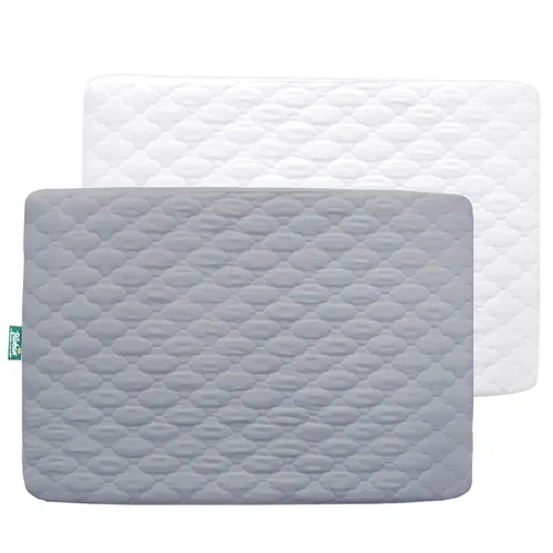 Miniatura 18 de Juego de sábanas protectoras de colchón ajustables impermeables Pack and Play, compatible con Graco Pack n Play & Dream On Me & Pamo Babe, para Nube