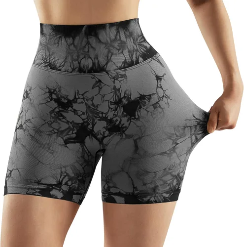 Miniatura 3 de MOOSLOVER Pantalones cortos de ciclismo sin costuras para mujer, cintura alta, control de abdomen, pantalones cortos de entrenamiento