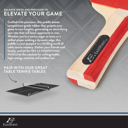 Miniatura 4 de EastPoint Ping Pong Paddle Sets - Choose 2 Player Table Tennis Paddle Set, or 4 Player Deluxe Kit with Balls and Storage Case