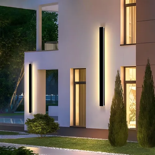 Miniatura 36 de Paquete de 2 luces de pared para exteriores de 39 pulgadas, montaje en pared, aplique moderno para exteriores, iluminación exterior lineal larga LED