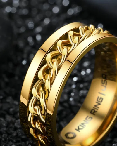 Miniatura 55 de King Ring 8mm Spinner Ring – Fidget Ring for Men & Women – Designed in USA