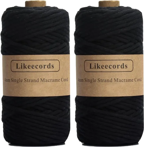 Miniatura 63 de Likeecords - Cuerda de macramé de 4 mm de un solo hilo, 80 m de cuerda de macramé colorida, cuerda de algodón para macramé, cuerda de algodón