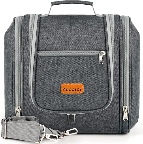 Miniatura 15 de COOSKY Neceser de viaje colgante extragrande para mujeres y hombres, bolsa de higiene, kit organizador de baño y ducha con soportes de banda