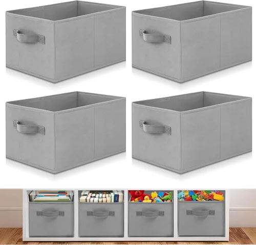 Miniatura 17 de Yinder 12 piezas Contenedor de almacenamiento cúbico, contenedores de almacenamiento de 11" para decoración de habitación, contenedores plegables