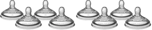 Tommee Tippee Tetinas de biberón anticólicos avanzadas, similares al pecho para un pestillo natural, silicona suave, flujo rápido, más de 6 meses,
