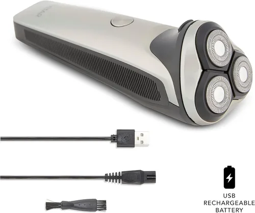 Miniatura 3 de VIVITAR Afeitadora giratoria metálica inalámbrica de 3 cabezales, afeitadora giratoria eléctrica inalámbrica para hombres con tres cabezales
