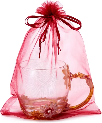Miniatura 7 de 50 bolsas de organza de 6 x 9 pulgadas, bolsa de regalo de fiesta de boda con cordón