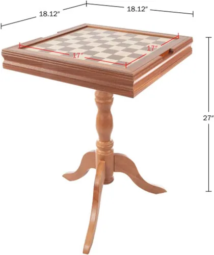 Miniatura 7 de Trademark Games - Mesa de juego reversible con tablero de ajedrez y backgammon - Muebles de sala