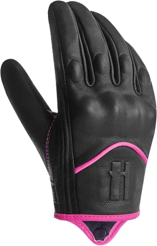Miniatura 5 de Harssidanzar Guantes de moto para mujer, guantes de cuero para motocicleta, guantes de motocicleta, carreras de carretera, ciclismo, escalada