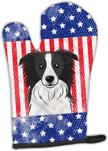 Miniatura 147 de Caroline's Treasures BB4020OVMT Dog House Collection Border Collie - Guante de horno grueso resistente al calor para sartenes calientes y horno