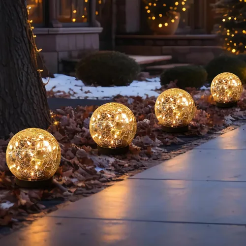 Miniatura 9 de MLKNK Luces solares de globo para exteriores, impermeables, bolas solares, luces solares de jardín, orbes para exteriores, paquete de 2 bolas