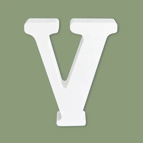 Miniatura 32 de Letras de madera de 4 pulgadas, letras del alfabeto de madera blanca para decoración de pared, letras de marquesina de madera sin terminar