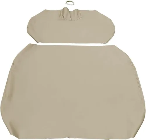 Miniatura 4 de Juego de fundas de asiento delantero para carrito de golf E-Z-Go TXT, cuero de microfibra, beige Negro