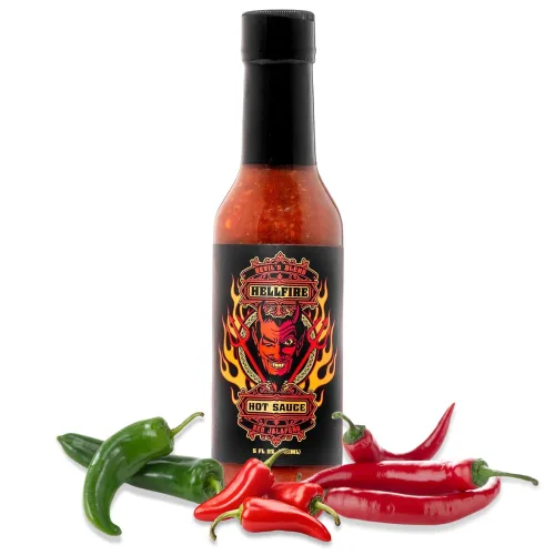 Miniatura 11 de Salsa picante Hellfire Blueberry Hell con pimientos Carolina Reaper, Gourmet, galardonada salsa picante a base de frutas, 5 onzas